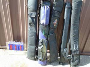 Qty of 5 used pool cue cases. Good condition. As shown.