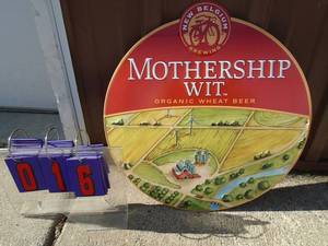 NOS New Belgium mothership wit tin sign. 19 diameter. As shown.