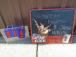 Captain Morgan tin chalk board. 18 x 15. As shown.