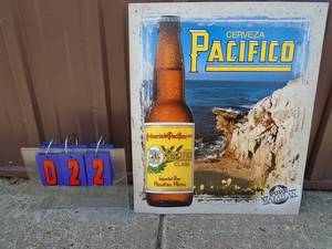NOS Cervesa Pacifico tin sign. 19 x 23. As shown.