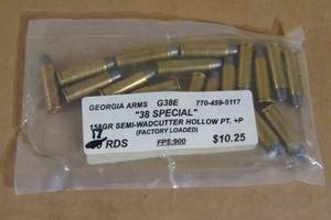 lot 39 image: 17 Georgia Arms .38 Spcl 158 Gr Semi Wadcutter HP Ammo