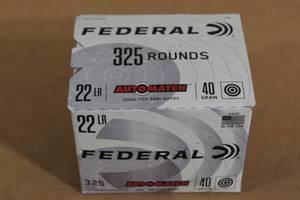 lot 69 image: 325 Federal Automatch .22 LR 40 Gr Ammo