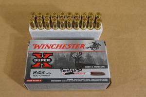 lot 79 image: 20 Reloaded .243 Win Pointed Soft Point Ammo
