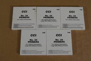 lot 123 image: 500 CCI No 34 Primers for 7.62mm Ammunition