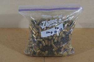 lot 100 image: Bag of .40 S&W Empty Casings