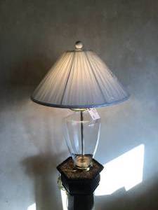 Clear Glass Lamp with Gold Base