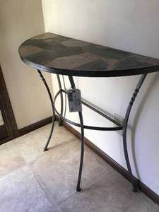 Semi-circle Cast Iron & Tiled Table