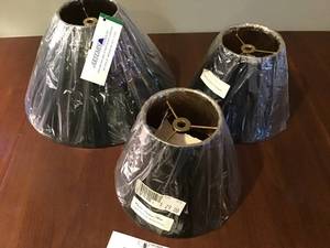 Set of 3 Black wGold Interior Lamp Shades