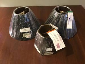 Set of 3 Shades, Black w Gold interior
