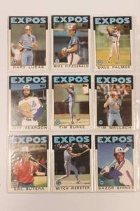 1986 Expose Baseball Players Trade Cards By Topps Lot Of 9 Cards