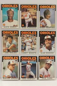 Orioles Players 1986 Tops Cards Lot Of 9 Cards
