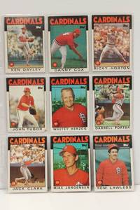 Cardinals Baseball Players 1986 Topps Cards Lot Of 9 Cards