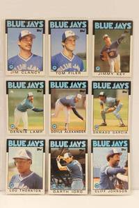 Blue Jays Baseball Players 1986 Topps Cards Lot Of 9 Cards
