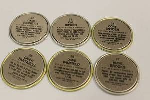 1987 Topps Coins Baseball Players Lot Of 6 Coins