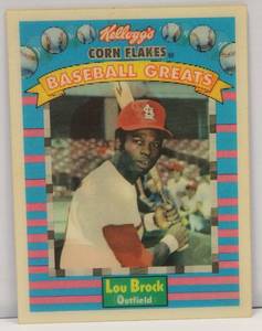 Lou Brock 1991 Kelloggs Corn Flakes Hologram Baseball Greatest