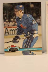 1991-92 Topps Stadium Club NHL Players Mats Sundin # 300 & Mark Recchi # 256 And NHL Card # 47 Theoren Fleury