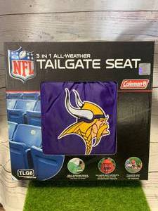 lot 8 image: New Minnesota Vikings Three in One Seat, Poncho, Tailgate Pad