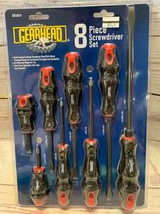 lot 20 image: New Gearhead 8 Piece Heat Treated Screwdriver Set