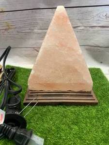 lot 36 image: New Himalayan Lighted Salt Pyramid 7 Tall