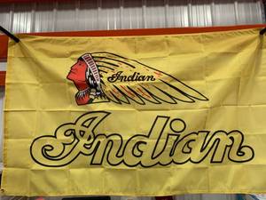 lot 44 image: New Indian Motorcycle Flag approx 3 X 5