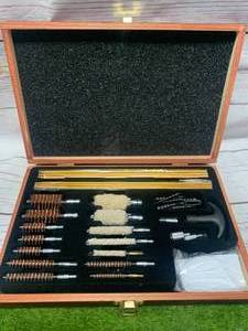 lot 57 image: New Universal Gun Cleaning Kit in Wood Case