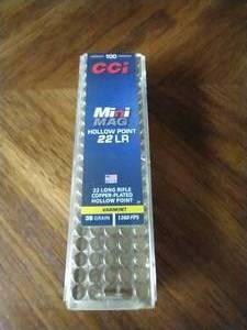 100 Rounds .22 Hollow Point Hunting Ammunition