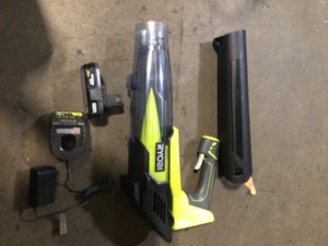 RYOBI ONE 18V 100 MPH 280 CFM Cordless Battery Variable-Speed Jet Fan Leaf Blower with 2.0 Ah Battery and Charger