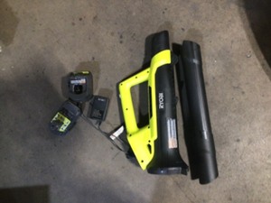 RYOBI ONE 18V 90 MPH 200 CFM Cordless Battery Leaf BlowerSweeper with 2.0 Ah Battery and Charger