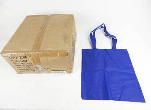 Case of 100 Royal Blue Tote Bags