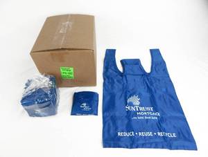 Case of 80 Navy Blue Sun Trust Folding Collapsible Bags