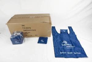 Case of 200 Navy Blue Sun Trust Folding Collapsible Bags