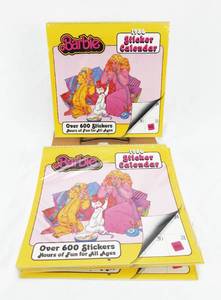 lot 73 image: Set of 11 Vintage 1986 2025 Barbie Sealed Sticker Calendars