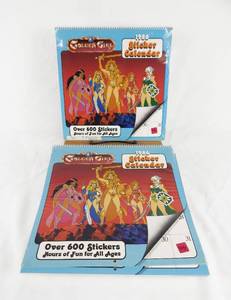 lot 74 image: Set of 11 Vintage 1986 2025 Golden Girl and The Guardians of The Gemstones Sealed Sticker Calendars