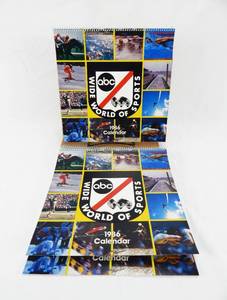 lot 75 image: Set of 8 Vintage 1986 2025 ABC Wide World Of Sports Calendars