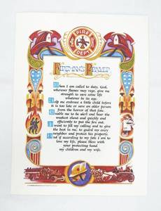 lot 82 image: Lot of 200 Vintage 1994 Firemans Prayer Prints