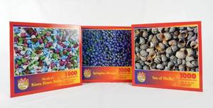 lot 101 image: Lot of 3 Vintage Assorted Hoyle Medallion Series 1000 Piece Sealed Puzzles