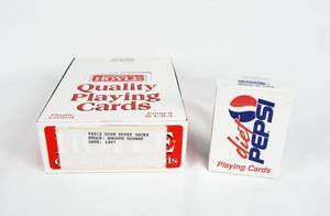 lot 108 image: Box of 12 Vintage 1996 Hoyle Diet Pepsi Poker Size Playing Card Decks