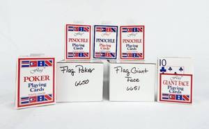 lot 112 image: Lot of 25 Assorted Vintage Flag Brand Poker Size Playing Cards