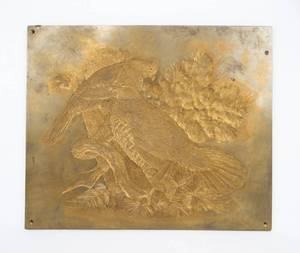 lot 135 image: Vintage Fred Sweney Grouse Brass Embossing Plate