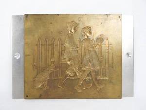 lot 139 image: Vintage Norman Rockwell Young Love Series A Scholarly Pace Brass Embossing Plate