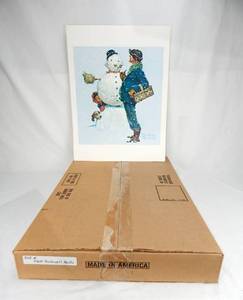 lot 24 image: Case of 300 Vintage Norman Rockwell Snow Sculpturing Prints