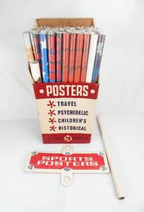 lot 5 image: Vintage 1970 - 1972 Stancraft Products NFL Poster Lot With Sales Display Box - 70 Posters