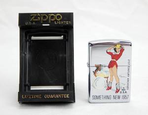 lot 8 image: Vintage 1996 Gil Elvgren Something New Pin Up Zippo Lighter