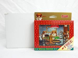 lot 169 image: Box of 12 Vintage 1997 Cassius Coolidge Poker Dogs Tin and Two Deck Playing Card Sets