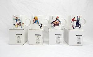 lot 186 image: Set of 4 Vintage Norman Rockwell Museum Art Mugs