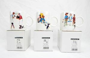 lot 188 image: Set of 3 Vintage Norman Rockwell Museum Art Mugs