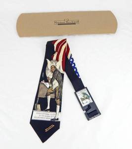 lot 190 image: Vintage 1996 Norman Rockwell Benjamin Franklin Silk Tie