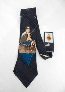lot 197 image: Vintage 1998 Norman Rockwell Fish Finders Silk Tie