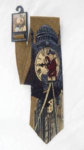 lot 198 image: Vintage 1995 Norman Rockwell The Clock Mender Silk Tie