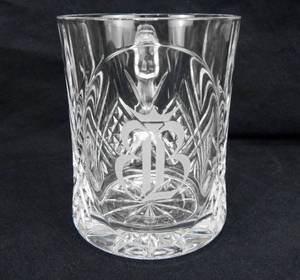 lot 214 image: Vintage Brown and Bigelow Logo Crystal Mug